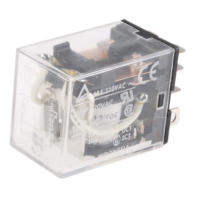 Omron Plug In Power Relay, 12V dc Coil, 10A Switching Current, DPDT