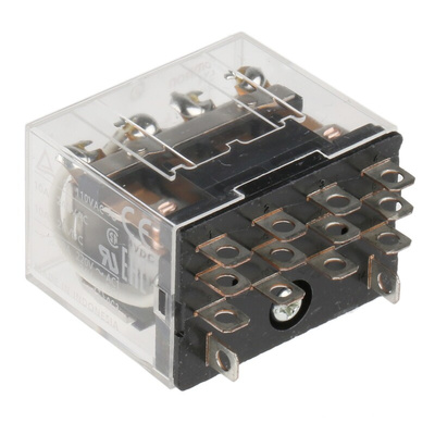 Omron Plug In Power Relay, 24V dc Coil, 10A Switching Current, 4PDT