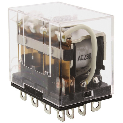 Omron Plug In Power Relay, 230V ac Coil, 10A Switching Current, 4PDT