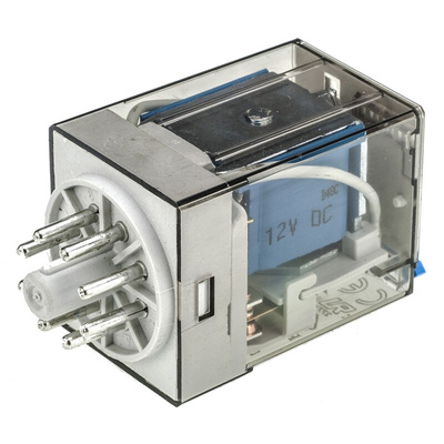 Finder Plug In Power Relay, 12V dc Coil, 10A Switching Current, DPDT
