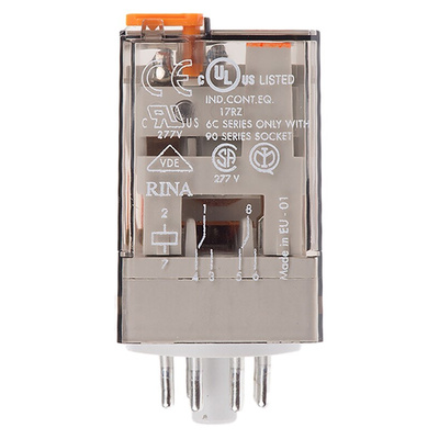 Finder Plug In Power Relay, 48V ac Coil, 10A Switching Current, DPDT