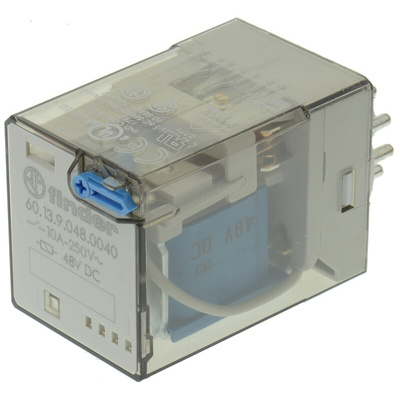 Finder Plug In Power Relay, 48V dc Coil, 10A Switching Current, 3PDT