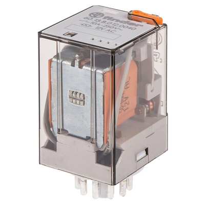 Finder Plug In Power Relay, 12V ac Coil, 10A Switching Current, 3PDT