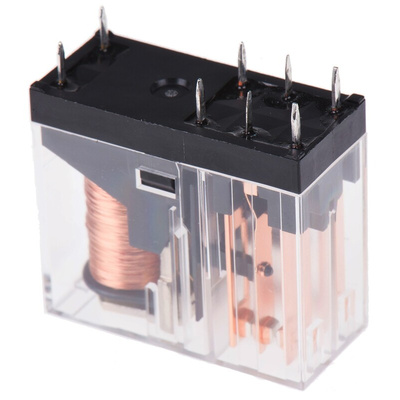 Omron PCB Mount Power Relay, 5V dc Coil, 5A Switching Current, DPDT