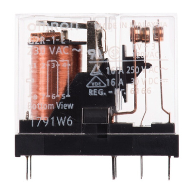 Omron PCB Mount Power Relay, 230V ac Coil, 16A Switching Current, SPDT