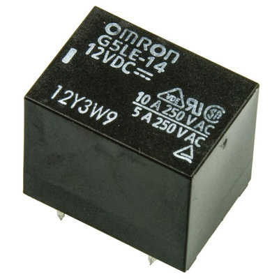 Omron PCB Mount Power Relay, 12V dc Coil, 10A Switching Current, SPDT