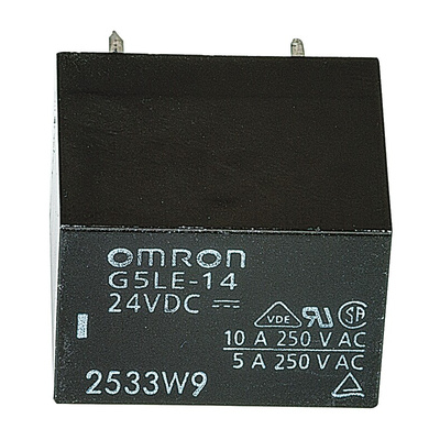 Omron PCB Mount Power Relay, 24V dc Coil, 10A Switching Current, SPST-NO