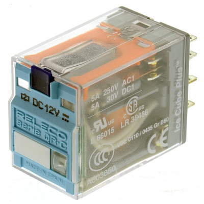 Releco Plug In Power Relay, 12V dc Coil, 5A Switching Current, 4PDT