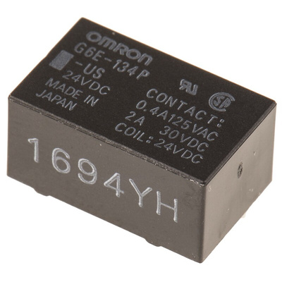 Omron PCB Mount Power Relay, 24V dc Coil, 3A Switching Current, SPDT