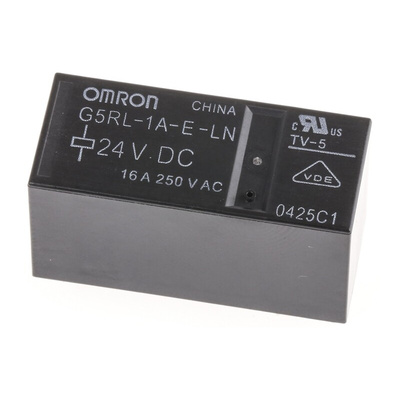 Omron PCB Mount Power Relay, 24V dc Coil, 16A Switching Current, SPST