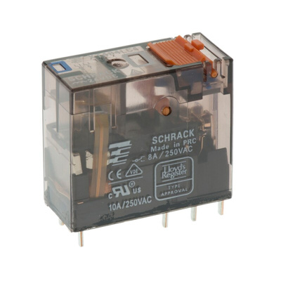 TE Connectivity PCB Mount Power Relay, 24V dc Coil, 8A Switching Current, DPDT
