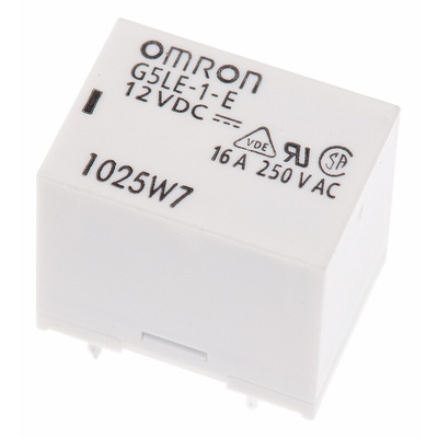 Omron PCB Mount Power Relay, 12V dc Coil, 16A Switching Current, SPDT