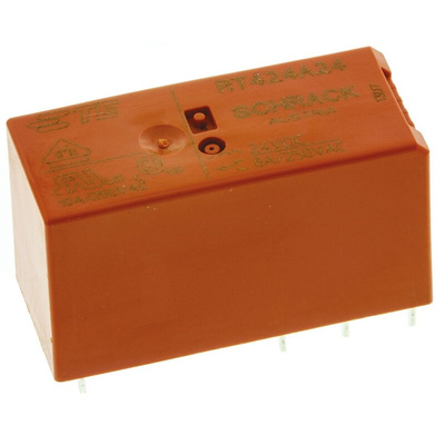 TE Connectivity PCB Mount Latching Power Relay, 24V dc Coil, 8A Switching Current, DPDT