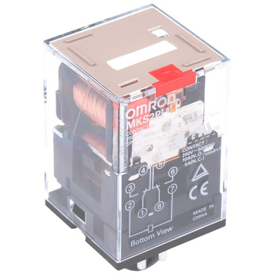 Omron Plug In Power Relay, 110V ac Coil, 10A Switching Current, DPDT