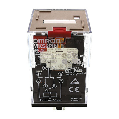 Omron Plug In Power Relay, 110V ac Coil, 10A Switching Current, DPDT