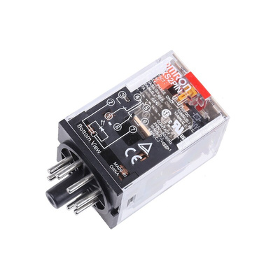 Omron Plug In Power Relay, 24V ac Coil, 10A Switching Current, DPDT