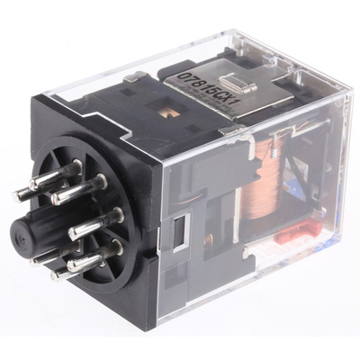 Omron Plug In Power Relay, 24V dc Coil, 10A Switching Current, DPDT