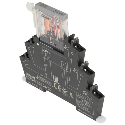 Omron DIN Rail Power Relay, 24V dc Coil, 6A Switching Current, SPDT