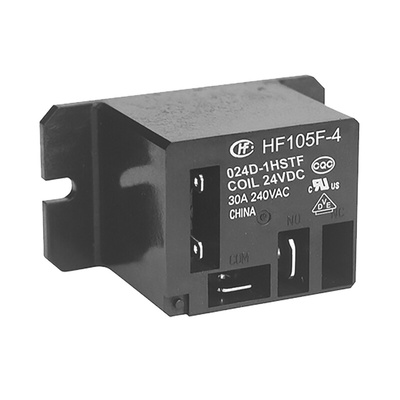 Hongfa Europe GMBH Flange Mount Power Relay, 24V dc Coil, 40A Switching Current, SPST