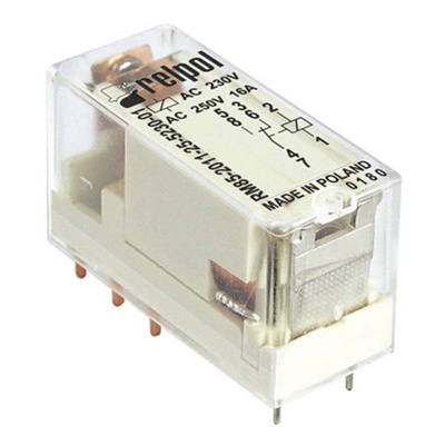 Relpol PCB Mount Power Relay, 24V dc Coil, 16A Switching Current, SPDT