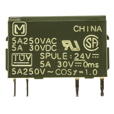 Panasonic SPNO Non-Latching Relay PCB Mount, 24V dc Coil, 5 A