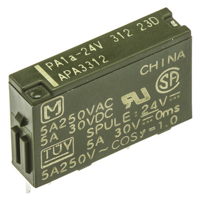 Panasonic SPNO Non-Latching Relay PCB Mount, 24V dc Coil, 5 A