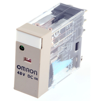 Omron Plug In Power Relay, 48V dc Coil, 5A Switching Current, DPDT