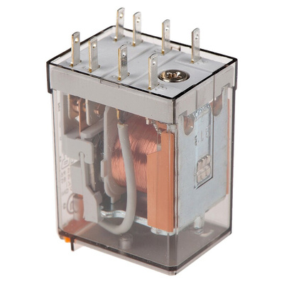 Finder Plug In Power Relay, 24V ac Coil, 10A Switching Current, DPDT