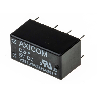 TE Connectivity PCB Mount Power Relay, 5V dc Coil, 3A Switching Current, DPDT