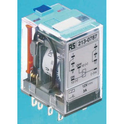 Releco Plug In Latching Power Relay, 115V ac Coil, 5A Switching Current, DPDT