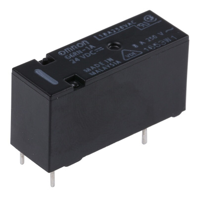 Omron PCB Mount Power Relay, 24V dc Coil, 8A Switching Current, SPST