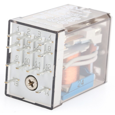 Finder PCB Mount Power Relay, 24V dc Coil, 7A Switching Current, 4PDT