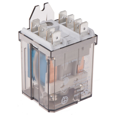 Finder Flange Mount Power Relay, 12V dc Coil, 16A Switching Current, DPDT