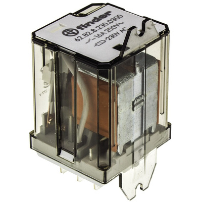 Finder Flange Mount Non-Latching Relay, 230V ac Coil, DPST