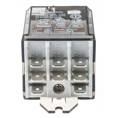 Finder Flange Mount Power Relay, 24V dc Coil, 16A Switching Current, 3P-NO