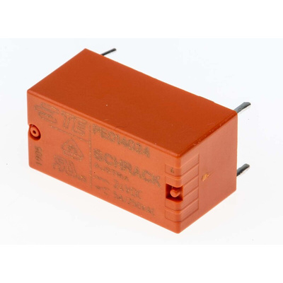TE Connectivity PCB Mount Power Relay, 24V dc Coil, 5A Switching Current, SPDT