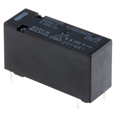 Omron PCB Mount Power Relay, 5V dc Coil, 8A Switching Current, SPDT
