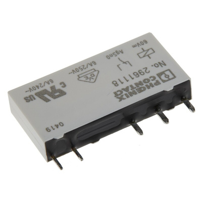 Phoenix Contact PCB Mount Power Relay, 60V dc Coil, 10mA Switching Current, SPDT