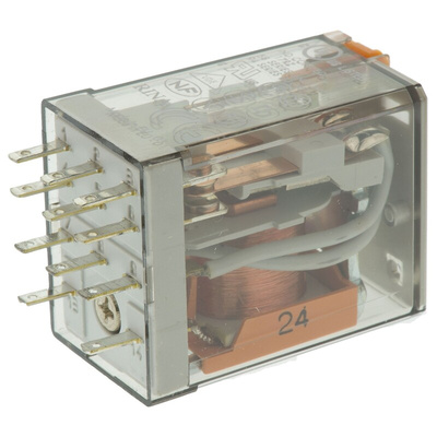 Finder Plug In Power Relay, 24V ac Coil, 10A Switching Current, 3PDT