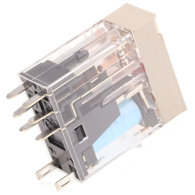 Omron PCB Mount Power Relay, 12V dc Coil, 5A Switching Current, DPDT