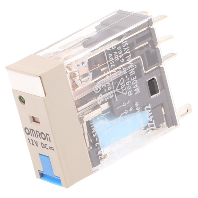 Omron PCB Mount Power Relay, 12V dc Coil, 5A Switching Current, DPDT