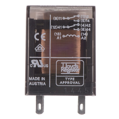 TE Connectivity Plug In Power Relay, 230V ac Coil, 12A Switching Current, DPDT