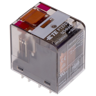 TE Connectivity Plug In Power Relay, 230V ac Coil, 12A Switching Current, DPDT