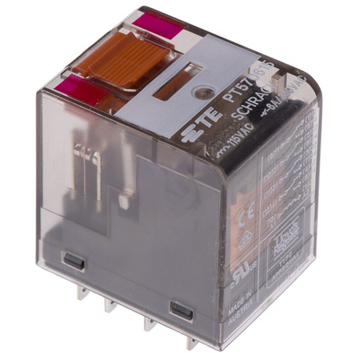 TE Connectivity PCB Mount Power Relay, 115V ac Coil, 6A Switching Current, 4PDT