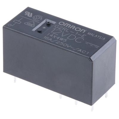 Omron PCB Mount Power Relay, 12V dc Coil, 16A Switching Current, SPDT