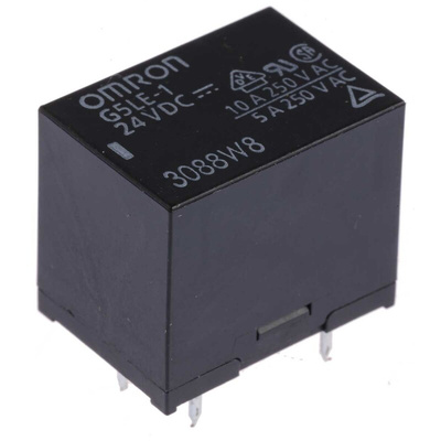 Omron PCB Mount Power Relay, 24V dc Coil, 10A Switching Current, SPDT
