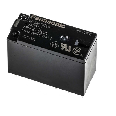 Panasonic PCB Mount Power Relay, 24V dc Coil, DPDT