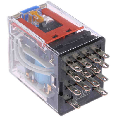 Omron Plug In Power Relay, 12V dc Coil, 5A Switching Current, 4PDT