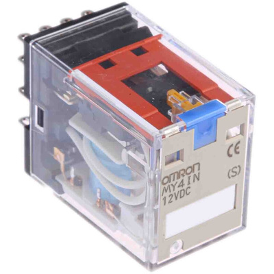 Omron Plug In Power Relay, 12V dc Coil, 5A Switching Current, 4PDT