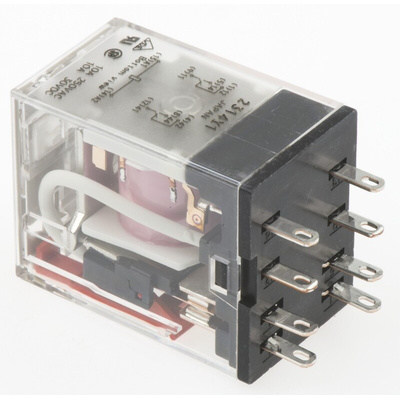Omron Plug In Power Relay, 120V ac Coil, 10A Switching Current, DPDT